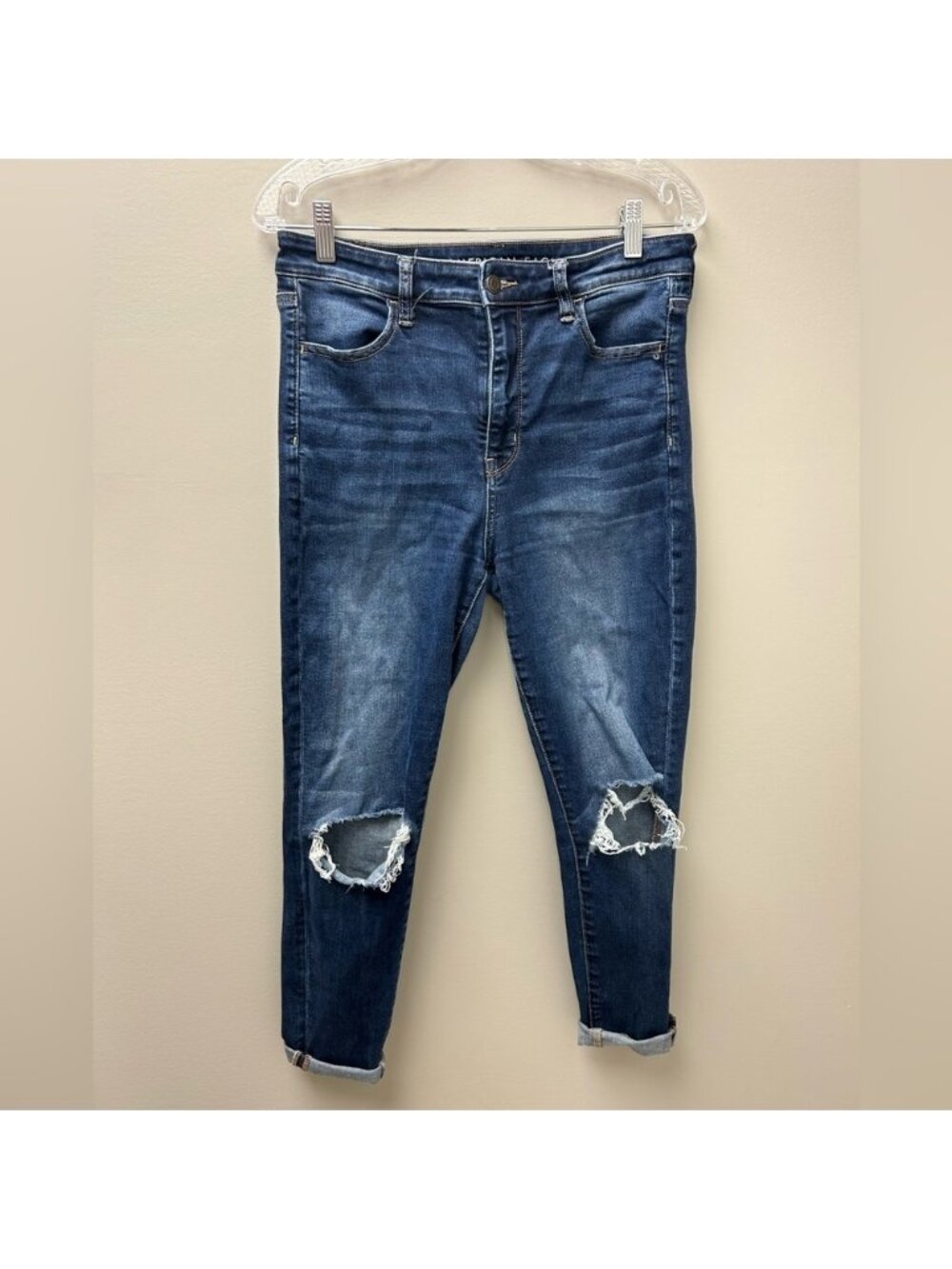 American Eagle Women’s Ripped Super High Rise Jeggings